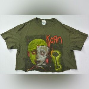 Korn band cropped t shirt size Medium